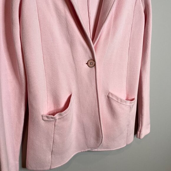 Talbots pastel pink sweater blazer - Picture 2 of 5